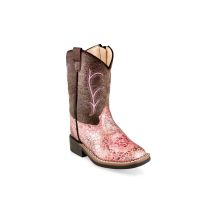 Old West Girl's Toddler Faux Leather Cowboy Boots