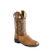 Old West Boy's Faux Leather Crackled Cowboy Boots