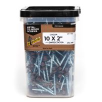 BIG TIMBER® Cocoa Brown BN33 Woodbinder Screw, 1/4 Drive, 500-Count Bucket, WB2COCOA-500, #10 x 2 IN