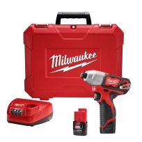 Milwaukee Tool M12 1/4 IN Hex Impact Driver Kit, 2462-22