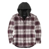Carhartt Men's RUGGED FLEX® Relaxed Fit Flannel Fleece Lined Hooded Shirt Jac