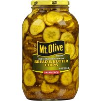 Mt. Olive Bread & Butter Chips Old-Fashioned Sweet Fresh Pack Pickles, 09300-00165, 64 OZ
