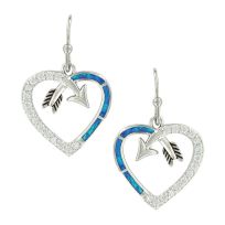Montana Silversmiths Follow Your Arrow Opal Heart Earrings, ER3949