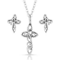 Montana Silversmiths Hold Steady Faith Cross Jewelry Set, JS5185