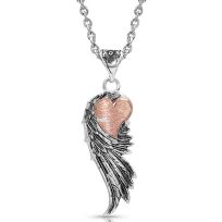 Montana Silversmiths Rose Gold Heart Strings Feather Necklace, NC 4394RG