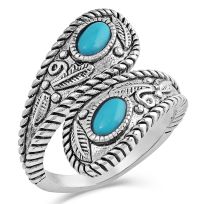 Montana Silversmiths Balancing The Whole Turquoise Open Ring, RG4753, One Size Fits Most