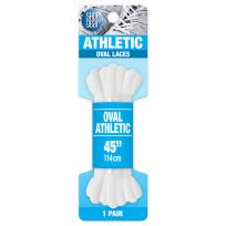 Shoe Gear Oval Athletic Laces, 1N340-15, White, 45 IN