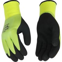 Kinco Men's HydroFlector Lined Waterproof Hi-Vis Green Thermal Knit Shell & Double-Coated Latex