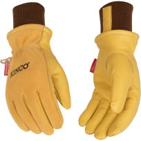 Kinco Kids' Lined Grain & Suede Leather Driver with Omni-Cuff, 94HK-KM, Yellow / Golden, Medium