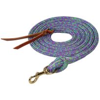 WEAVER LEATHER™ Cowboy Polypropylene Lead Rope with Snap, 35-2096-407, Dark Purple / Sky Blue / Lime Green, 5/8 IN x 10 FT