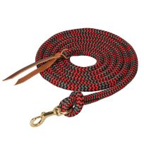 WEAVER LEATHER™ Cowboy Polypropylene Lead Rope with Snap, 35-2096-C9, Black / Red / Gray, 5/8 IN x 10 FT
