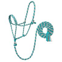 WEAVER LEATHER™ Braided Rope Halter, 35-7820-114, Turquoise / Gray