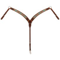 WEAVER EQUINE™ Turquoise Cross Contoured Breat Collar, 45107-01-30, Aztec