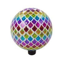 Alpine Multicolor Glass Gazing Globe with Mosaic Teardrop Design, HMD220