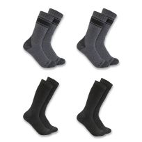 Carhartt Heavyweight Crew Sock, 4-Pack, SC1054-M, Grey / Black, Large