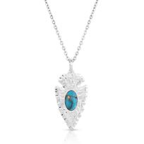 Montana Silversmiths Chiseled Arrowhead Turquoise Necklace, NC5393