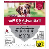 Elanco™ K9 Advantix™II Flea, Tick, Mosquito Prevention for Large Dogs 21-55 LB, 2-Doses, 9060716