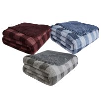 Modern Cottage Printed Sherpa Blanket Queen Size, BOM-PSHSH-BL, 90 IN x 90 IN