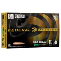 FEDERAL® 6MM CREEDMOOR 107GR Gold Medal Sierra Matchking Centerfire Rifle Cartridges, 20-Rounds, GM6CRDM1