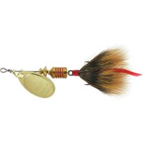 Mepps Aglia In-Line Spinner with Dressed Treble, B1ST G-BR, Gold / Brown, 1/8 OZ