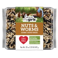 Love My Girls™ Nut & Worms Seed Cake Gourmet Multi-Grain Chicken Snacks, 15201, 1.25 LB