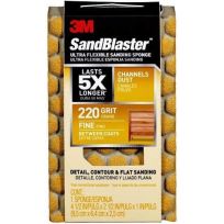 3M™ SandBlaster Ultra Flexible Sanding Sponge, 220 Grit, Fine, 4-1/2 IN x 2-1/2 IN, 7185929