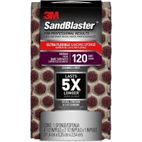 3M™ SandBlaster Ultra Flexible Sanding Sponge, 120 Grit, Medium, 4-1/2 IN x 2-1/2 IN, 7185903