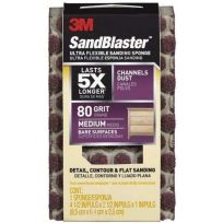 3M™ SandBlaster Ultra Flexible Sanding Sponge, 80 Grit, Medium, 4-1/2 IN x 2-1/2 IN, 7185895