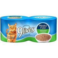 9Lives Wet Cat Food, Meaty Pate with Real Chicken, 4-Pack, 411-565-15, 5.5 OZ Can