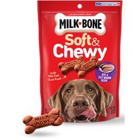 MILK-BONE® Soft & Chewy Dog Treat, Beef & Filet Mignon Flavor, 411-760-15, 5.6 OZ Bag