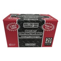 Jadcore Contractor Bags, Black, 20-Count, CB42BK20, 42 Gallon