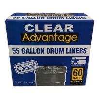 Jadcore Drum Liners, Clear, 60 Count, FH55CL60, 55 Gallon