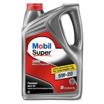 Mobil Super™ 5,000 Miles of Protection Motor Oil, SAE 5W-20, 124408, 5 Quart