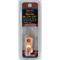 K-T Industries Cable Lug Size, 2-Pack, Copper, 1/0 Cable, 3/8 IN, 2-2348