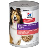 Hill's Science Diet Adult Sensitive Stomach & Skin Salmon & Vegetable Canned Dog Food, 3045, 12.8 OZ Can