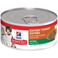 Hill's Science Diet Kitten Canned Cat Food, Savory Turkey Entre, 6174, 5.5 OZ Can