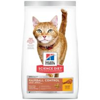 Hill's Science Diet Adult Hairball Control Light Chicken Recipe Dry Cat Food, 8876, 15.5 LB Bag