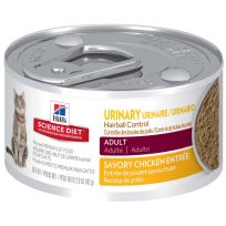 HILL'S SCIENCE DIET ADULT URINARY & HAIRBALL CONTROL SAVORY CHICKEN ENTRE CANNED CAT FOOD  2.9 OZ  2