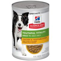 Hill's Science Diet Adult 7+ Youthful Vitality Chicken & Vegetables Stew Canned Dog Food, 10763, 12.5 OZ Can