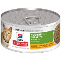 Hill's Science Diet Adult 7+ Youthful Vitality Chicken & Vegetable Entre Canned Cat Food, 10766, 5.5 OZ Can