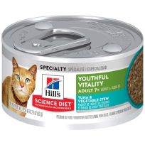 Hill's Science Diet Adult 7+ Youthful Vitality Tuna & Vegetable Stew Canned Cat Food, 10768, 2.9 OZ Can