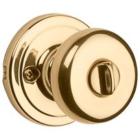 Kwikset Juno Bed / Bath Knob, 97300-827, Polished Brass