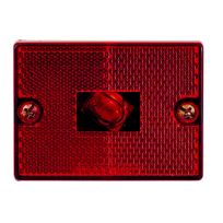 Optronics Red Surface Stud Mount Marker / Clearance Light With Reflex Lens; Hard Wired, MC36RS