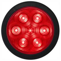 Optronics 7-LED 4 IN Red Stop / Turn / Tail Light Kit with Grommet and Right Angle Pigtail, STL13RK