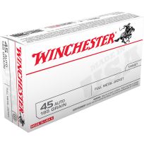 Winchester 45 Auto - 185 Grain Full Metal Jacket Ammo, 50-Round, USA45A