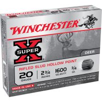 Winchester 20 Gauge Rifled Slug Hollow Point Ammo, 5-Round, X20RSM5