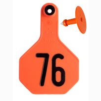 Y-Tex 76# Numbered 3 Star 2-piece Livestock Ear Tags, 100-Pack, 7702076, Orange