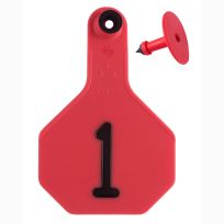 Y-Tex 1# Numbered 3 Star 2-piece Livestock Ear Tags, 25-Pack, 7706001, Red