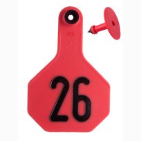 Y-Tex 26# Numbered 3 Star 2-piece Livestock Ear Tags, 50-Pack, 7706026, Red