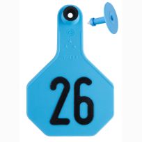 Y-Tex 26# Numbered 2-piece Livestock Ear Tags, 50-Pack, 7708026, Blue